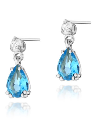 Kolczyki K0006 Topaz Swiss 2 x 0,90ct białe złoto