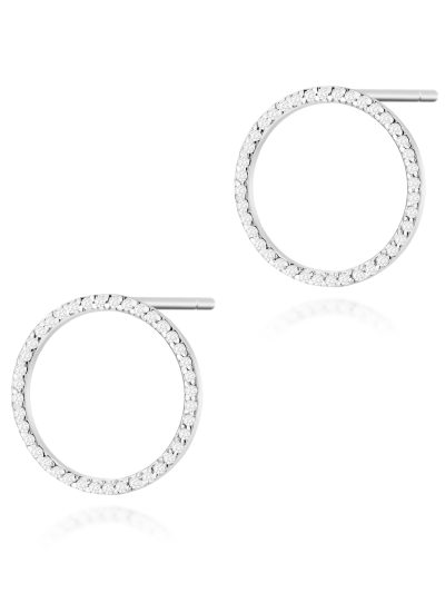 Kolczyki K0442 z diamentami białe złoto