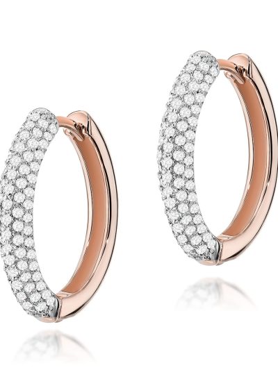 Kolczyki K0515 z diamentami różowe złoto