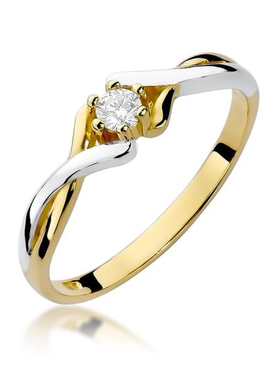 Pierścionek W0190B Diament 0,08ct żółte złoto