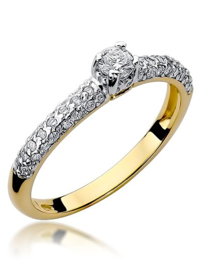 Pierścionek W0200 Diament 0,15ct żółte złoto