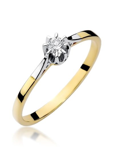 Pierścionek W0209 Diament 0,08ct żółte złoto