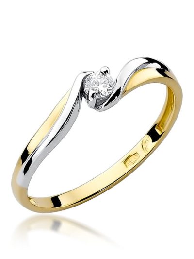 Pierścionek W0211 Diament 0,08ct żółte złoto