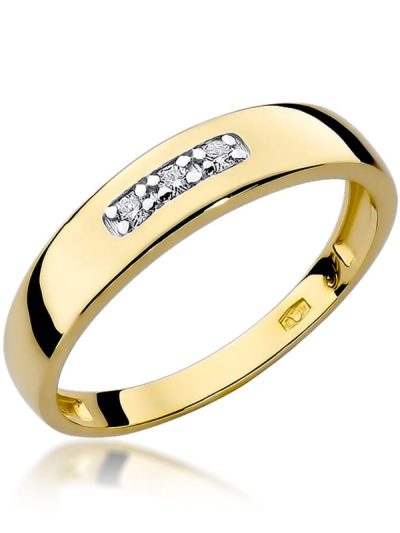 Pierścionek W0235 z diamentami żółte złoto