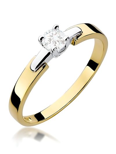 Pierścionek W0241 Diament 0,20ct żółte złoto