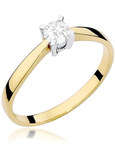 Pierścionek W0242 Diament 0,20ct żółte złoto