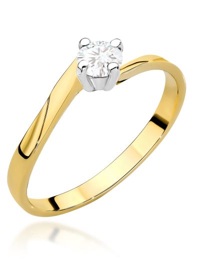Pierścionek W0243 Diament 0,20ct żółte złoto