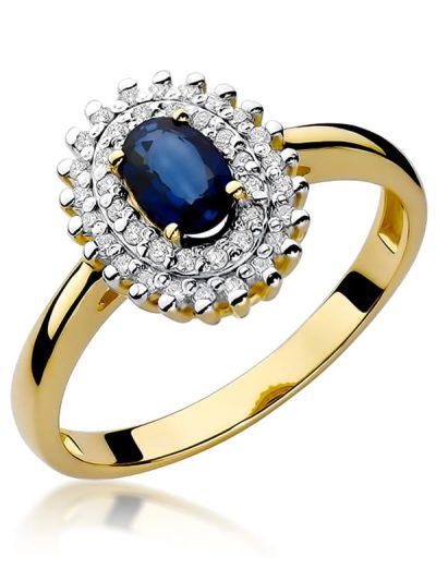 Pierścionek W0303 Szafir 0,70ct żółte złoto