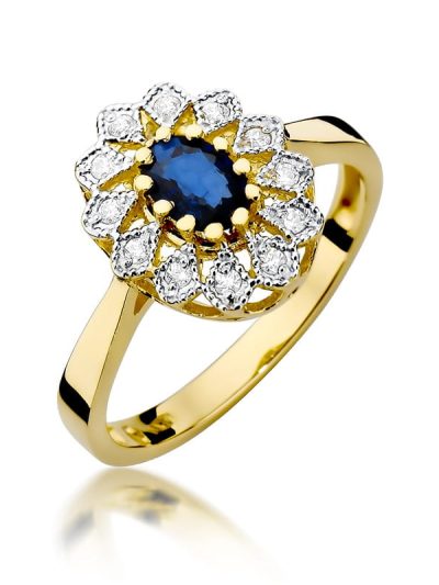 Pierścionek W0354 Szafir 0,70ct żółte złoto