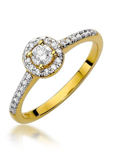 Pierścionek W0406 Diament 0,15ct żółte złoto
