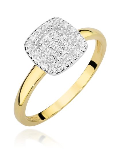 Pierścionek W0448 z diamentami żółte złoto