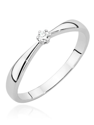 Pierścionek W0501 Diament 0,04ct białe złoto