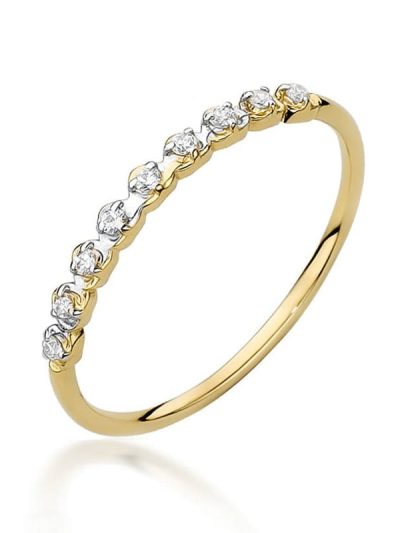 Pierścionek W0504 z diamentami żółte złoto