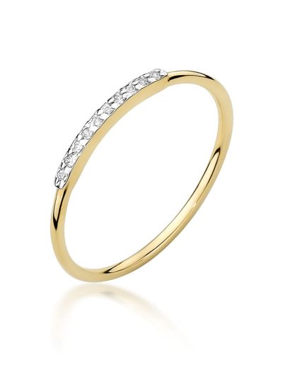Pierścionek W0509 z diamentami żółte złoto
