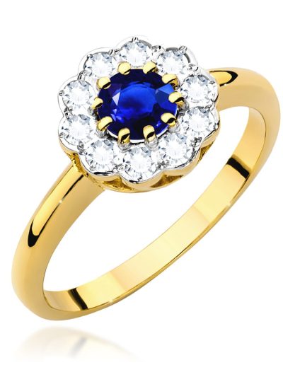 Pierścionek W0529 Szafir 0,50ct żółte złoto