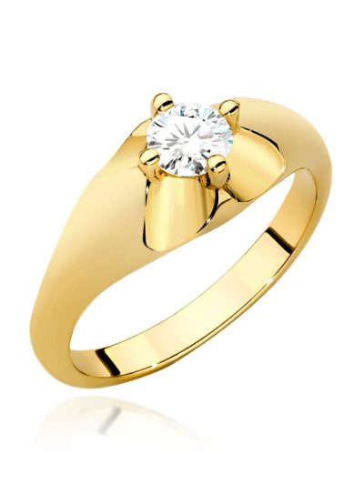 Pierścionek W0545 Diament 0,40ct żółte złoto
