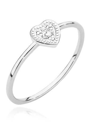 Pierścionek W0642 Diament 0,02ct białe złoto