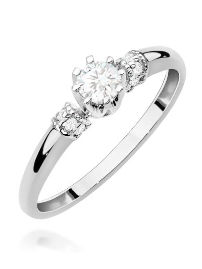 Pierścionek W0667 z diamentami białe złoto