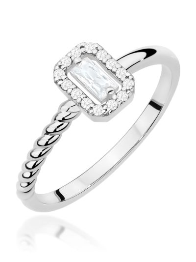 Pierścionek W0707 Diament 0,13ct białe złoto