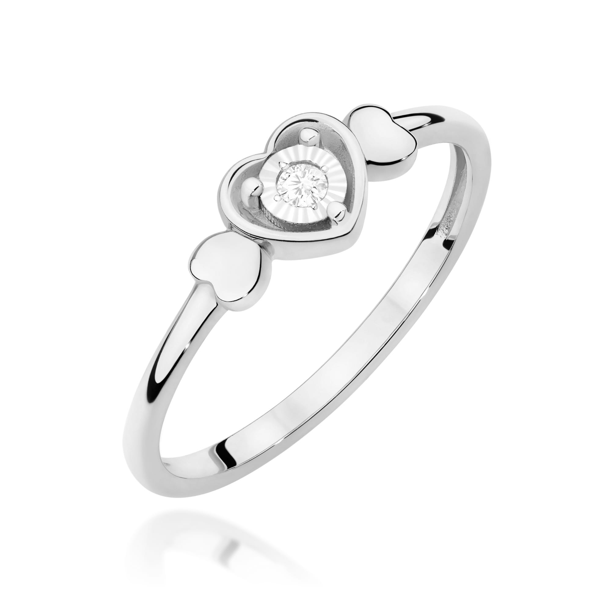 Pierścionek W0709 Diament 0,01ct białe złoto