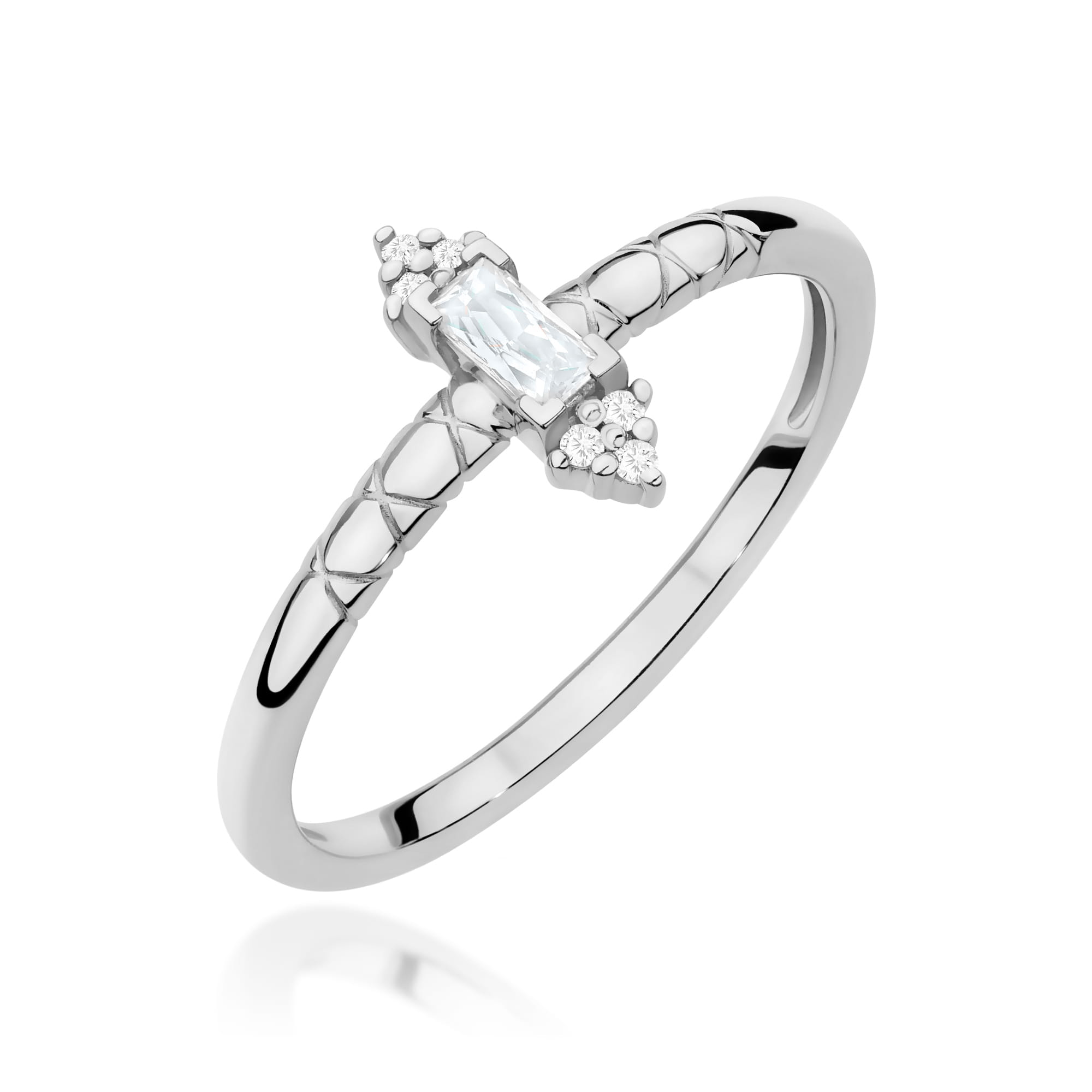 Pierścionek W0713 Diament 0,13ct białe złoto